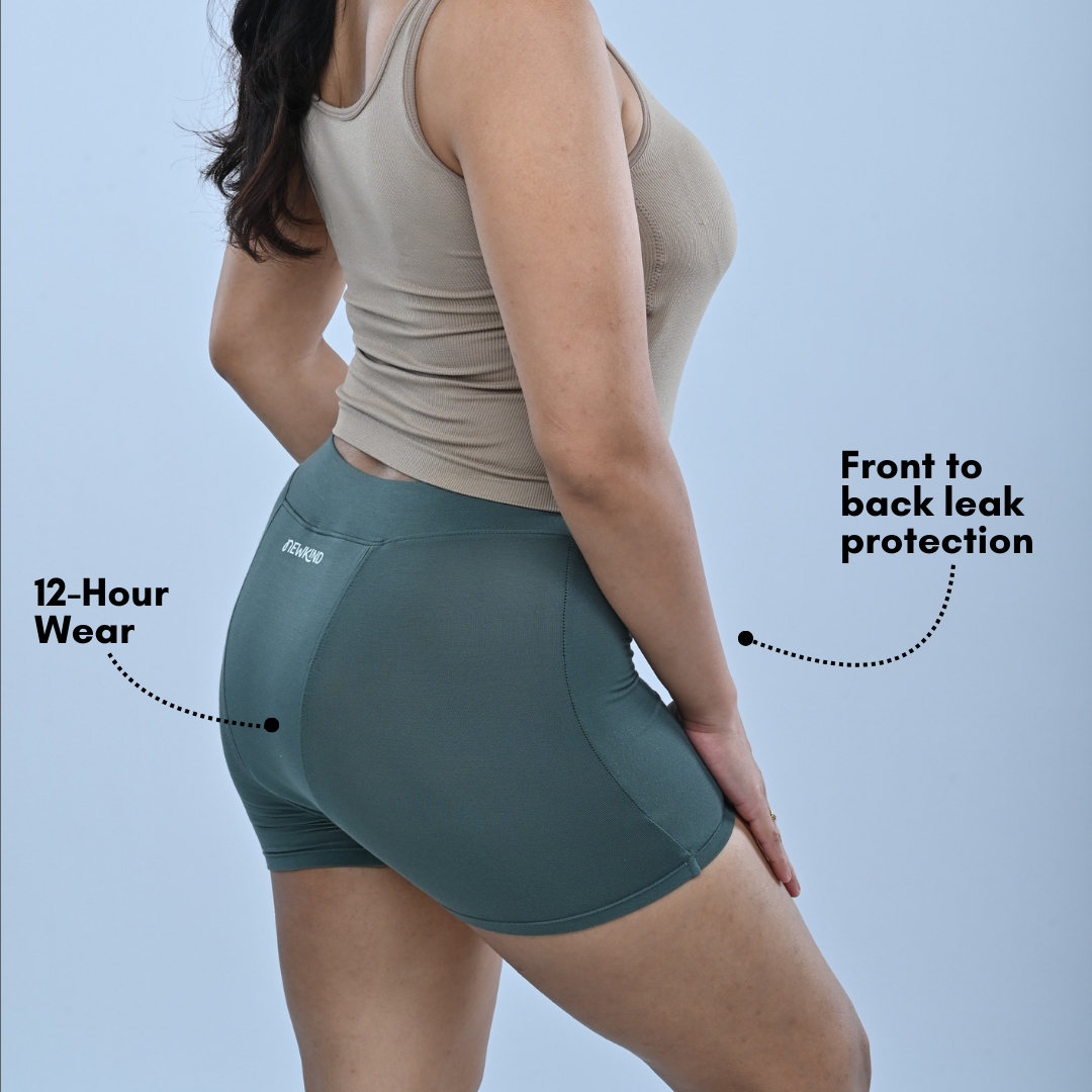 NewKind_Period_Underwear_Forest_Green_Shorties_12_hour_wear